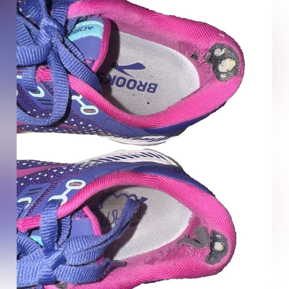 Brooks Purple Adrenaline GTS 22 Comfort Running Sneaker Navy/Yucca/Pink Size 10 - Picture 4 of 5